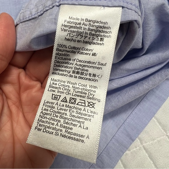 J. Crew Classic pajama pant set end-on-end cotton in Cool Lilac Blue Size Large - Picture 9 of 12